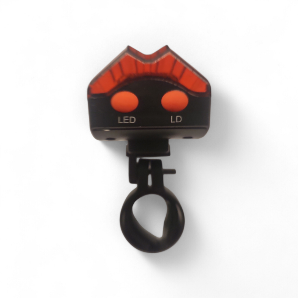 BİSİKLET ARKA STOP LAZER 5 LEDLİ 3 FONKSİYONLU SU GEÇİRMEZ PİL DAHİL