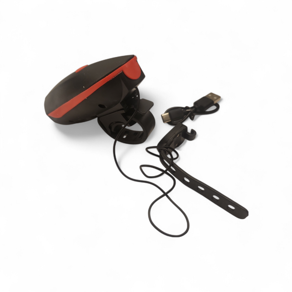 BİSİKLET ÖN FAR- KORNA ÇOK SESLİ USB Lİ