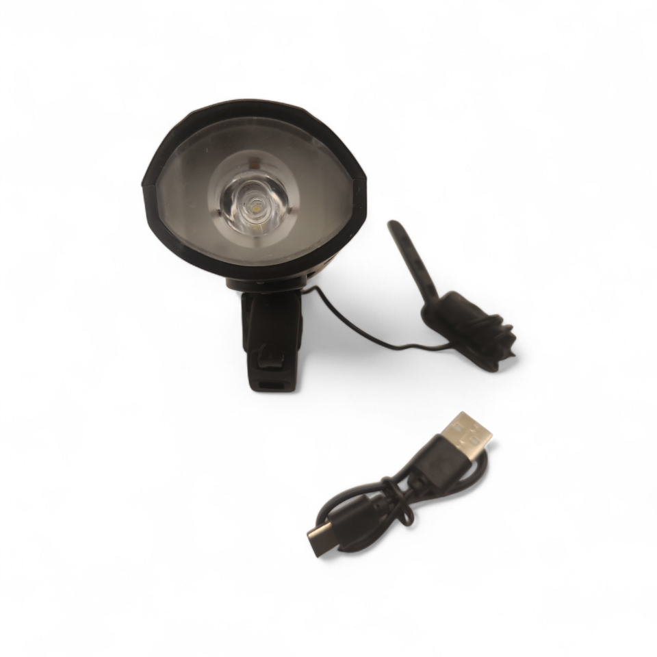 BİSİKLET ÖN FAR- KORNA ÇOK SESLİ USB Lİ