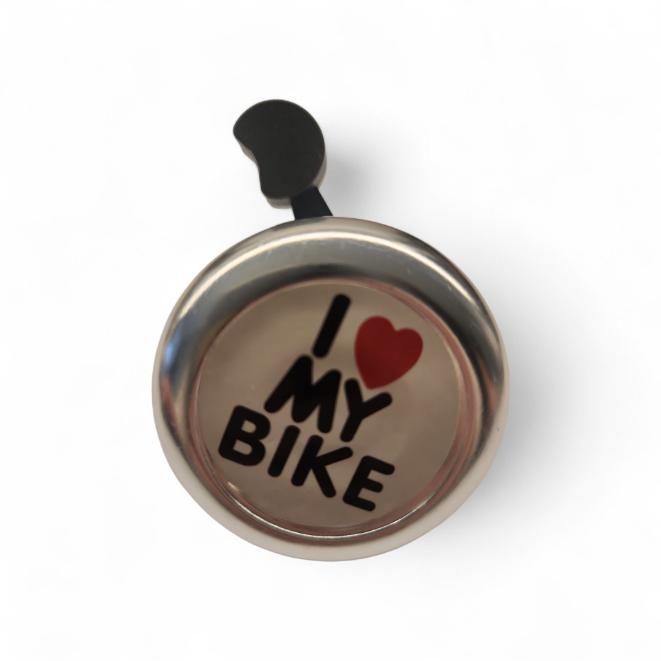 BİSİKLET ZİLİ SOL TARAF '' I LOVE MY BIKE '' YAZILI KROM