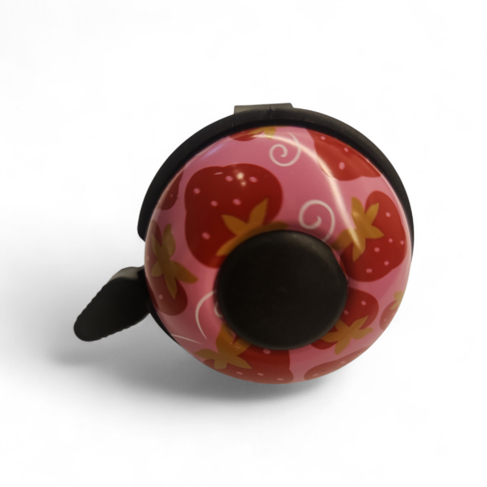 BİSİKLET ZİLİ ALÜMİNYUM- PLASTİK ÇİLEK DESENLİ