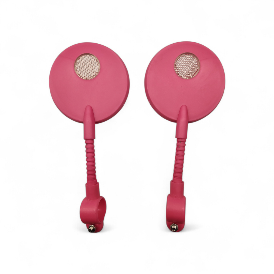 BİSİKLET AYNA YUVARLAK TAKIM SİYAH / PEMBE